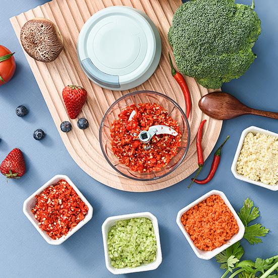 Manual Garlic Masher Detachable Transparent Food Grade Safe High Efficiency Garlic Mincer Chopper with Container Kitchen Onion Vegetable Cutter