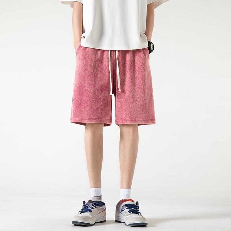 

Потертые летние шорты, мужские хлопковые свободные спортивные шорты в стиле Харадзюку с завязками, мужские повседневные короткие брюки, уличная одежда XL розовый