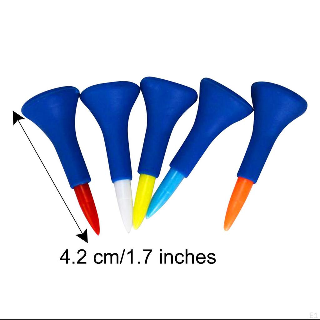 5 Pack Rubber Plastic golf professional tees for Men Kids Women Gift - & Long Lasting Select Sizes