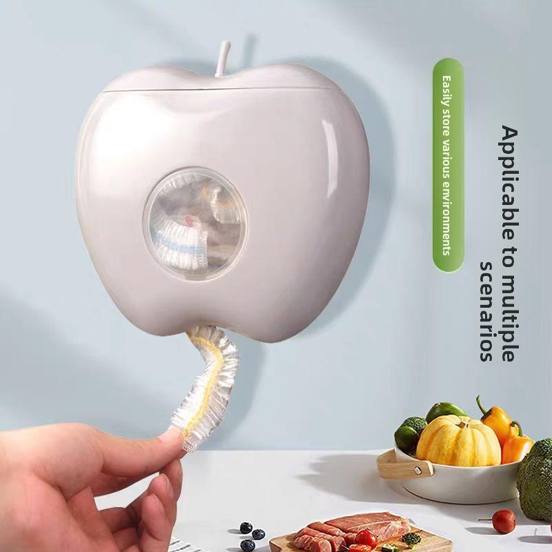 Wall Mounted Plastic Bag Dispenser Organizer No Drill Storage Box for Kitchen Pantry Food Wrap Container Holder