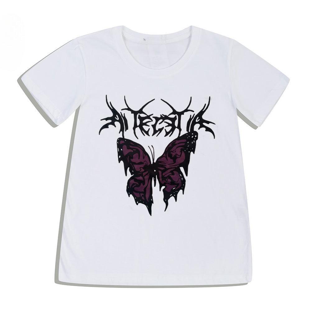

2026 Dark Harajukustyle Loose Couple Gothic Style TShirt for Boys and Girls Short Sleeve Top 4XL