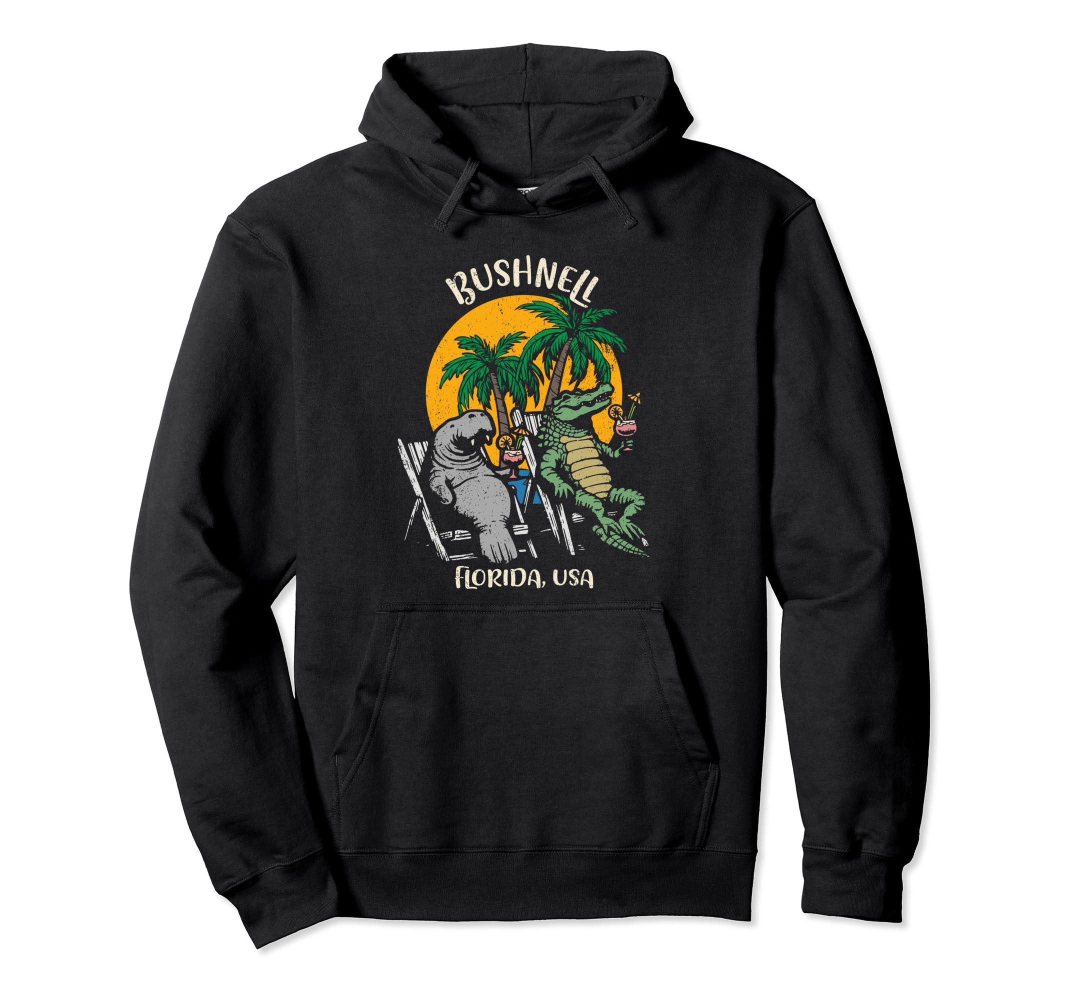 

Hoodie с забавным дизайном в виде ламантинов и крокодилов Bushnell Florida USA