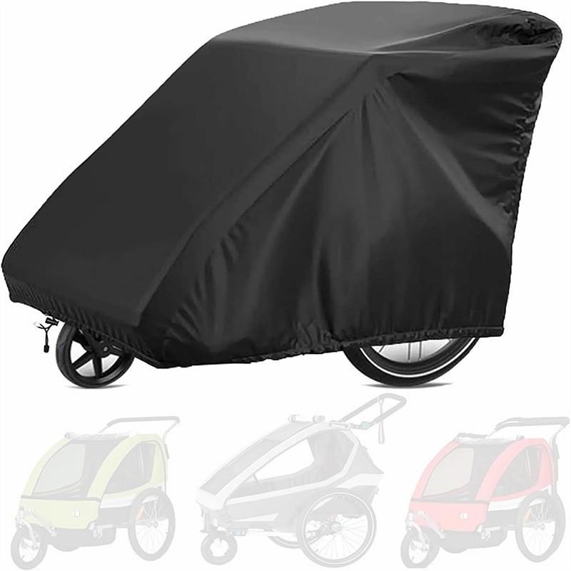 Waterproof 210D Silver-Coated Dust Cover for Children s & Pet Bicycle Trailers 210D Black