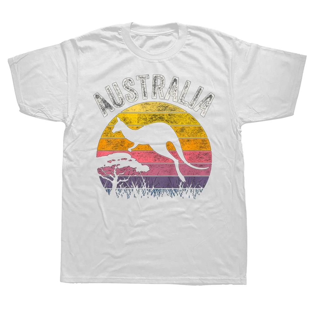 Australia Day Funny Australian Kangaroo Vintage T Shirts Cotton Streetwear Short Sleeve Birthday Gifts Tshirt Mens Clothing