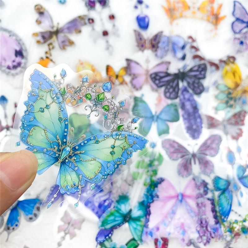 50Pcs/Set Butterfly Jewelry Series 01 PET Stickers Waterproof DIY Fashion Doodle Decals Stickers