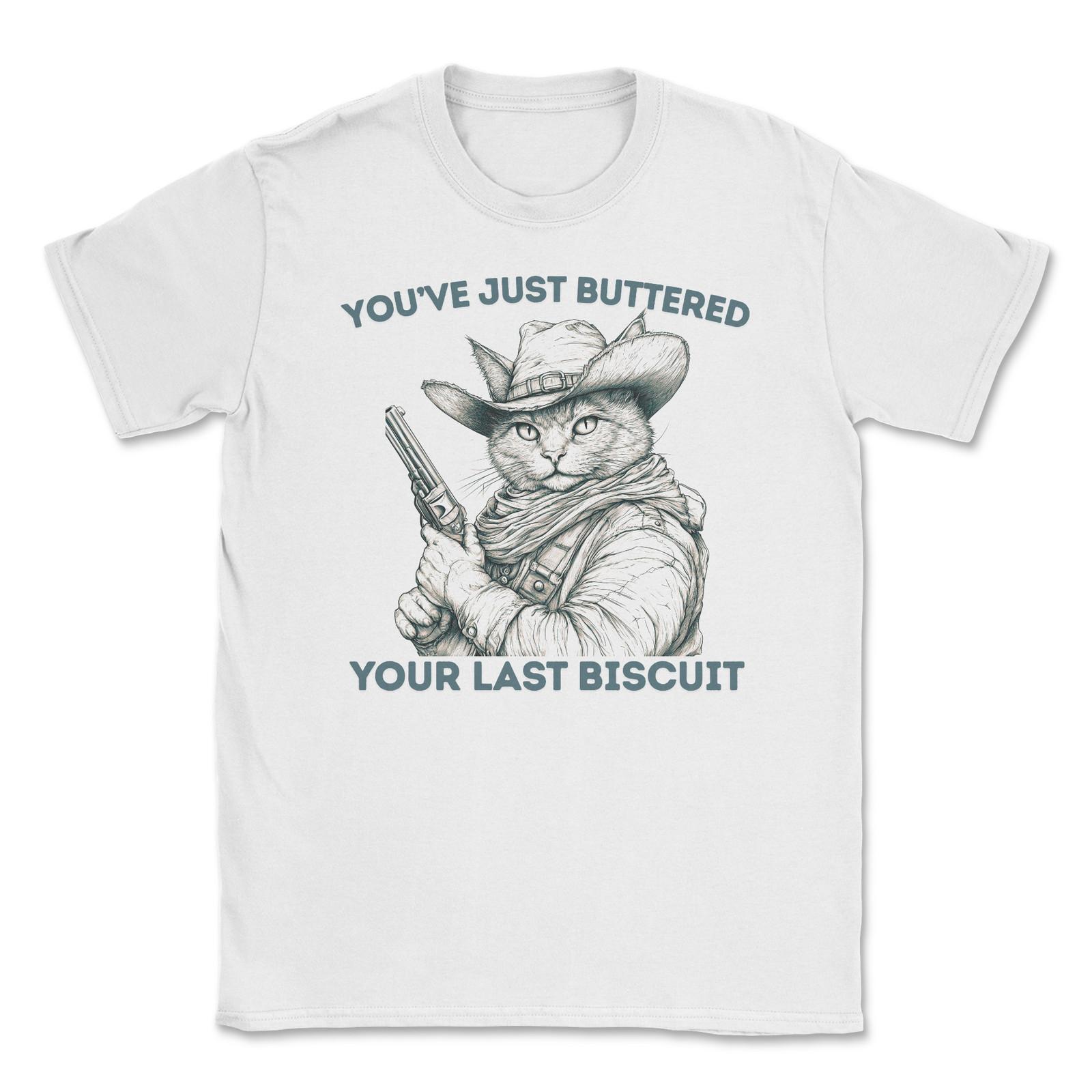 You ve Just Buttered Your Last Biscuit T-shirt, funny Cowboy Cat Vintage Style T S разноцветный