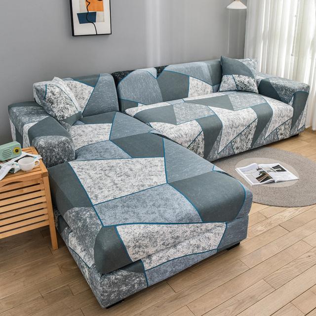 Neue Stil Gedruckt L Form Sofa Abdeckungen Für Wohnzimmer Sofa Protector Anti-Staub Elastische Stretch Abdeckungen Für Ecke Sofa Abdeckung