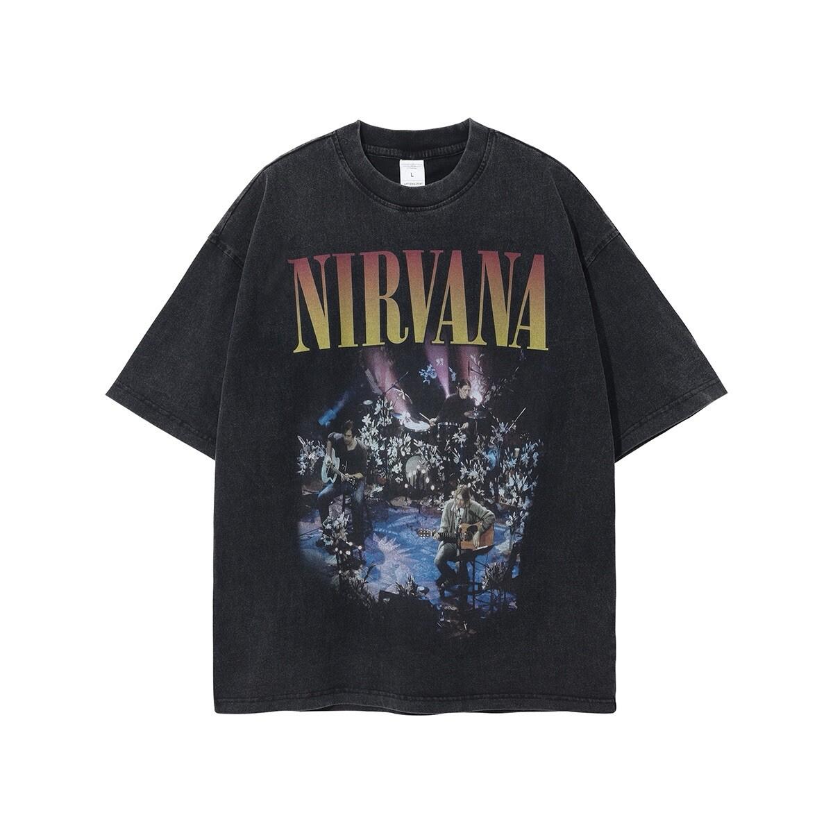Unisex Washed T-Shirt Oversized Streetwear Nirvana S разноцветный