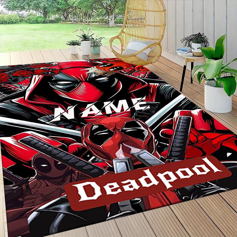 Custom Name Deadpool Movie Poster Carpet Rug Customizable Soft Washable Anti-Slip Home Living Room Sofa Mats Personalized Rug. 090919