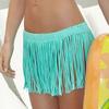 2016 European & American Style Stretch Fabric Hand-Crocheted Tassel Mini Skirt Beach Vacation Bikini Cover-Up