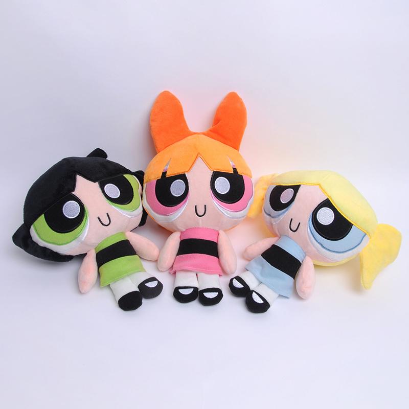 25cm Desene Animate Anime Powerpuff Girls Jucării de Pluș Drăguțe Blossom Buttercup Bubbles Păpuși de Pluș Umplute Cadouri pentru Copii
