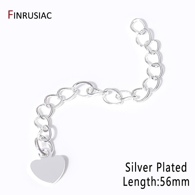 14/18K Gold Plated Brass Heart Tag Extension Chains Connectors For DIY Necklace Bracelet Jewelry Making Supplies Wholesale
