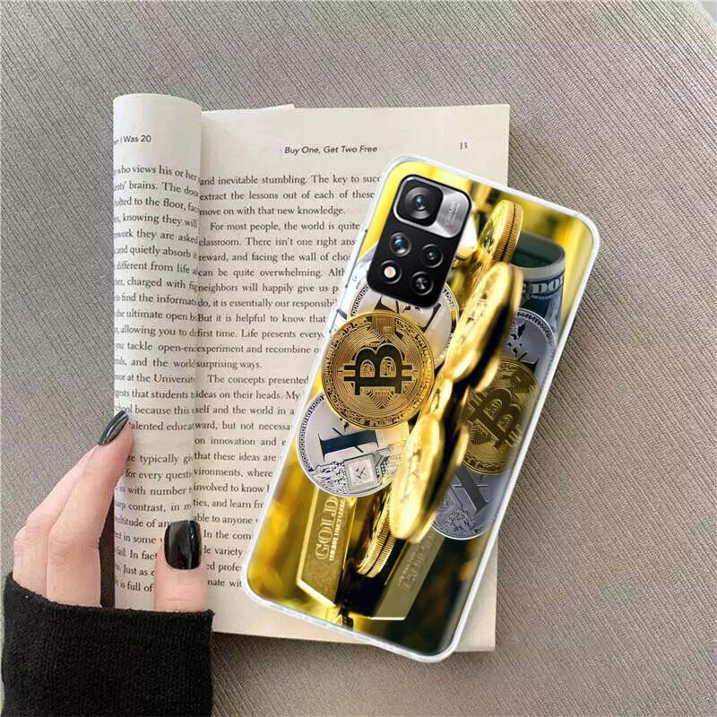 Virtual currency bitcoin Phone Case For Xiaomi Redmi Note 14 13 Pro Plus 5G Cover 13C 14C 12 12C 9 9T 9C 10 10C 8 7 6 10A 9A Pro