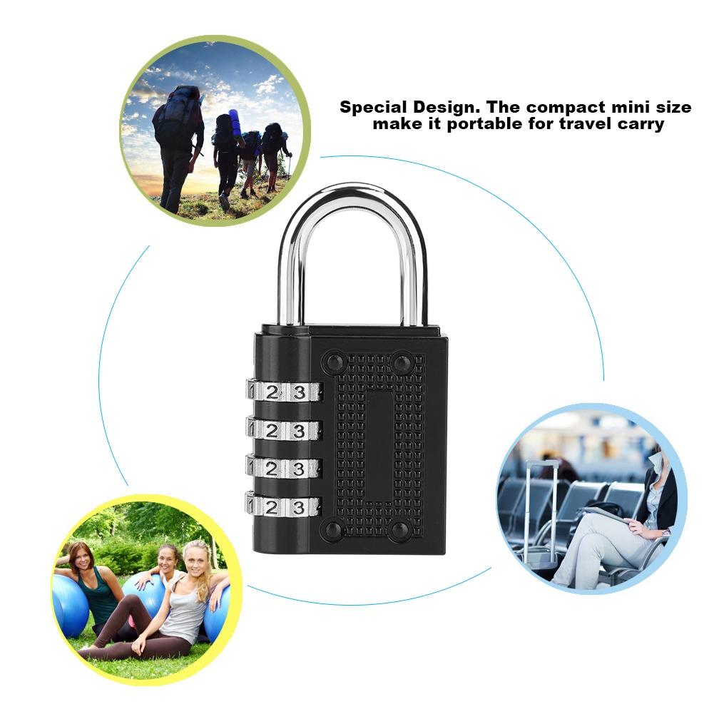 4 Dial Digit Combination Luggage Password Lock Padlock for Gym School Student Employee Locker