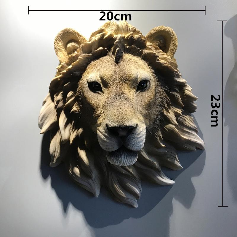 Nordic Style Resin Animal Head Wall Décor: Wolf & Lion