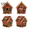 Kreatives Geschenk für Erwachsene DIY Weihnachts-Perlenkunst Malerei Hängender Anhänger Bausatz, 3D Perlen Lebkuchenhaus Dekoration Haus Handgemachte Miniatur