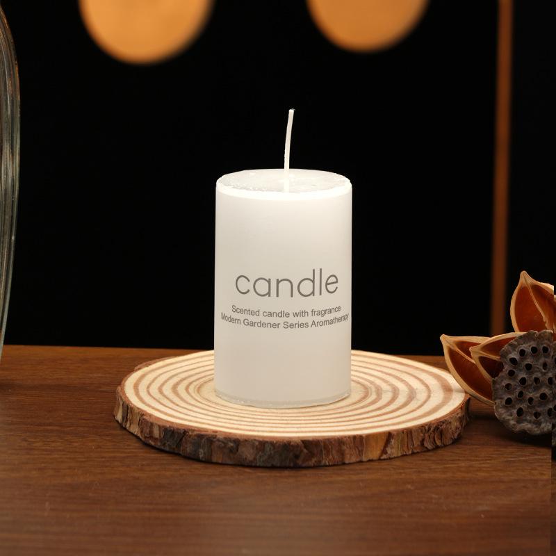 Ivory White Large Round Pillar Scented Candles for Romantic Wedding and Hotel Décor