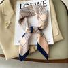 Korean Version of Spring and Summer New Imitation Silk Square Scarf Clavicle Decorative Scarf for Women Fashion Retro Small Silk Scarf Tying Bag