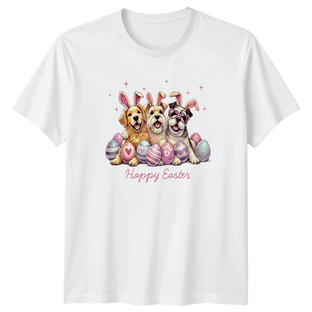 Happy Easter Unisexs TShirt Dog Breeds Pet Animal Easter Gift For Her