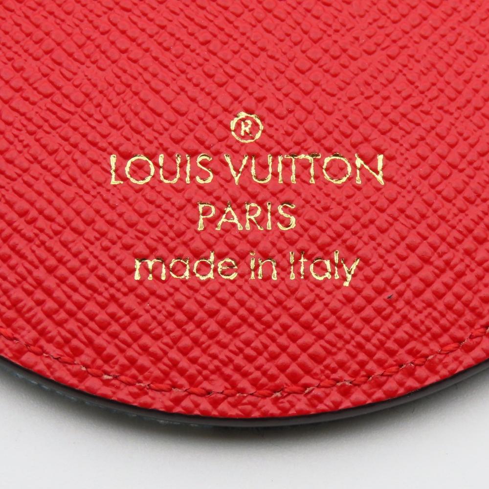 Used LOUIS VUITTON key ring Porto Kure M69017 Monogram denim/leather Blue Red Key ring