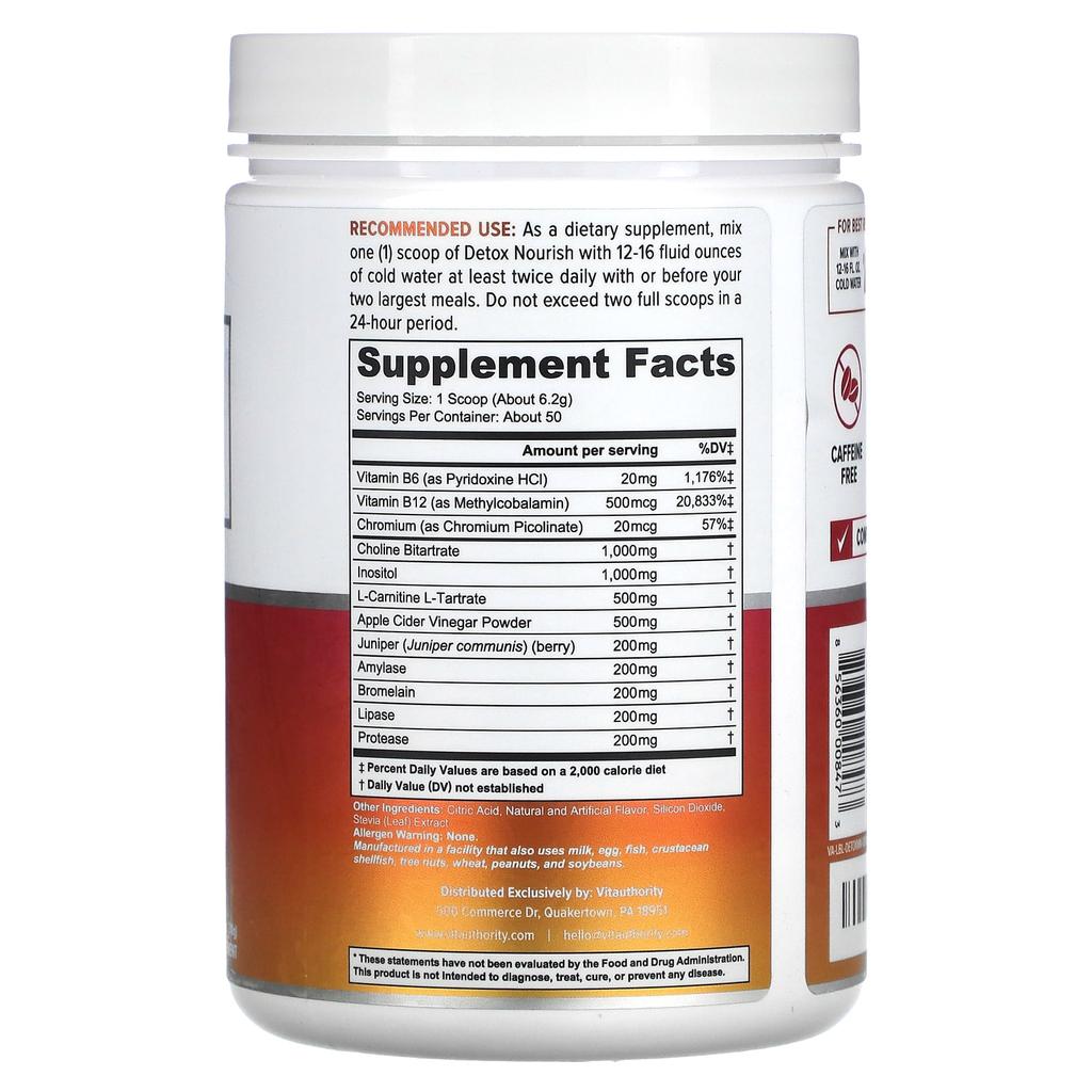 Vitauthority Entgiftet Nährt Gewichtsverlust und Verbessert die Verdauung, Natürlicher Wassermelonengeschmack, 10.9 oz (310 gr)