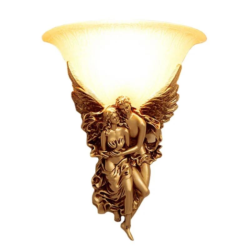 Nordic Modern Wall Lights for Home Bedroom Bedside Lamp Angel Shaped Resin Wall Lamp Europe Style Creative Retro LED Wall Lamps