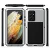 Case For Samsung S25 S24 S23 S22 S21 S20 Plus Note 20 Ultra Heavy Duty Tank Armor Aluminum Metal Cases Shockproof Tough Cover
