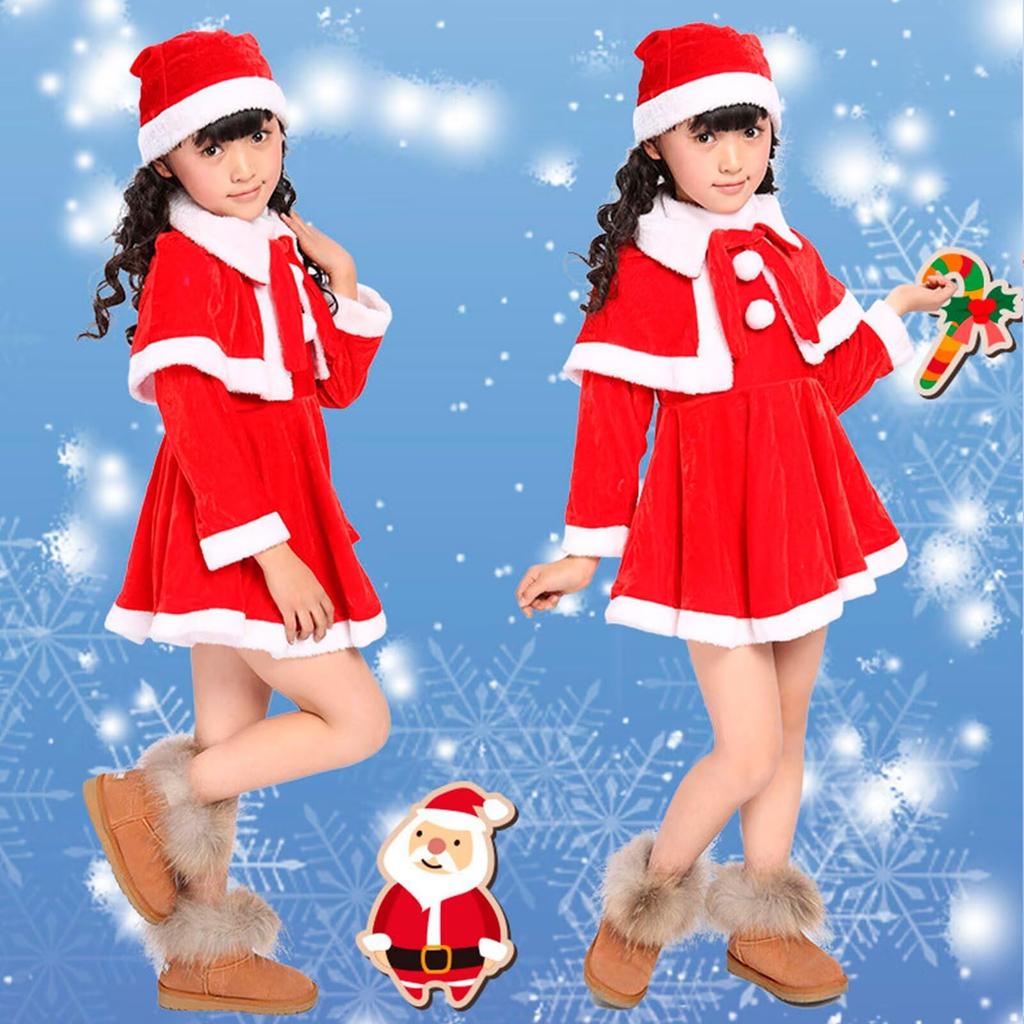 Vasarhely Santa Claus Cosplay Costume for Boys and Fluffy Santa Cosplay Costume for Events and Recitals Kids, Girls, Material, Children's Set, Gift,