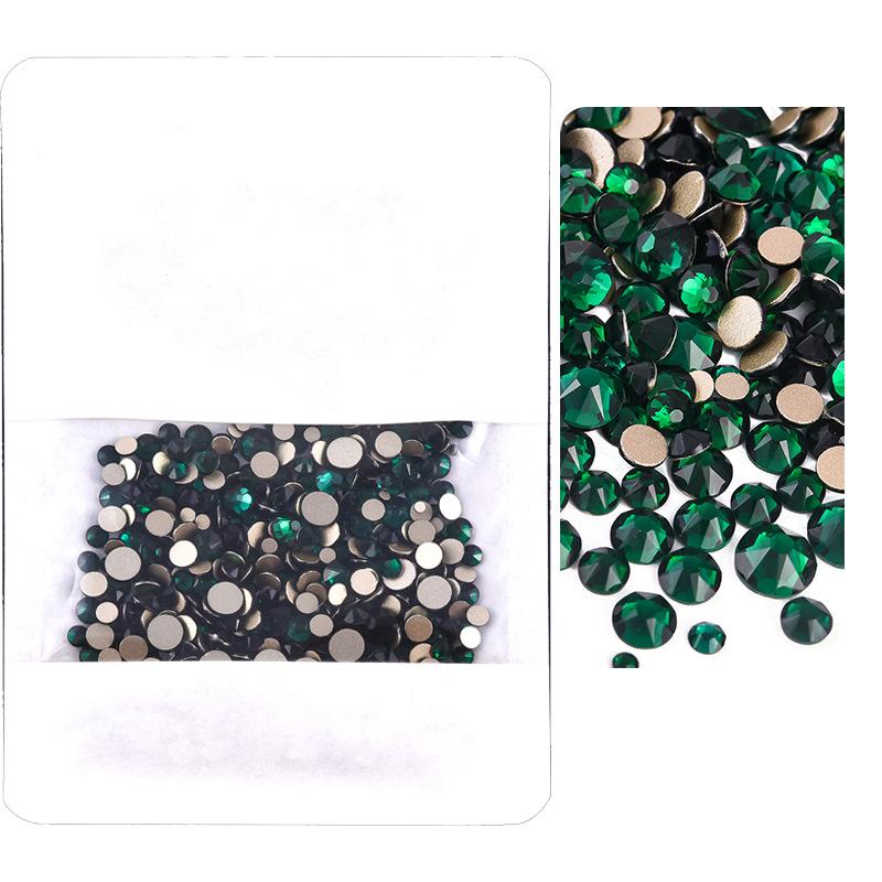 Mixed Size Manicure Gold Bottom Flat Bottom Drill, Glass Eight Large And Eight Small Nail Drill, Jewelry Mixed Size Super Flash Rhinestone