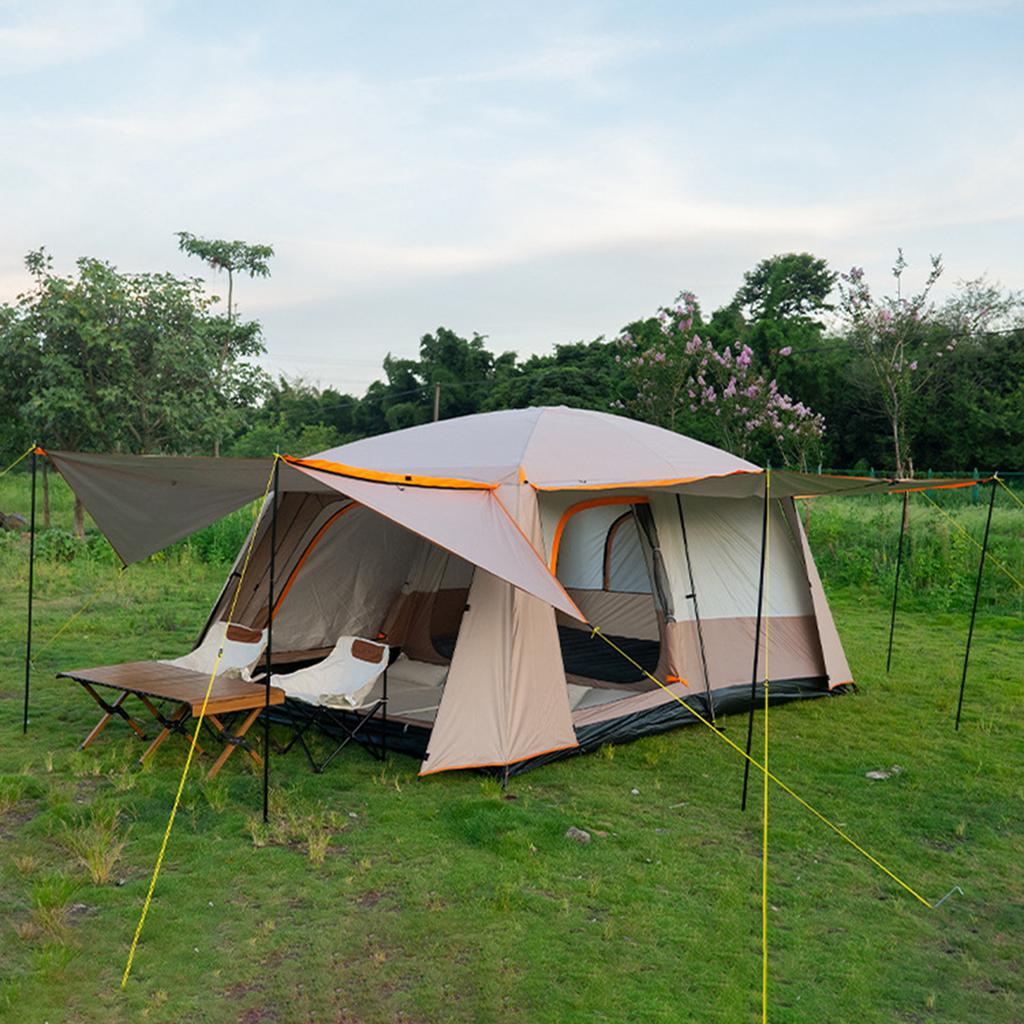 8 12 Person Camping Tent Large Capacity Cabin Tents Water Proof Portable Picnic Tent with 2 Room