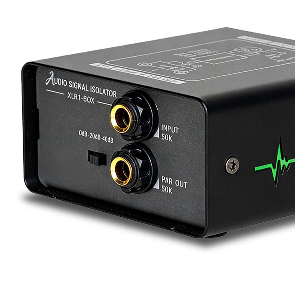 3-stufige Gain-Einstellung Audio-Signal-Isolator Mikrofon-Line-Isolator für Audio-Mischpult