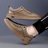 2024 Men's Trendy Soft-Soled Leather Sneakers - Versatile Spring & Autumn Casual Footwear