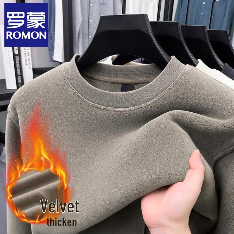 Lomon Men s Fleece-Lined Round Neck Sweatshirt 3XL