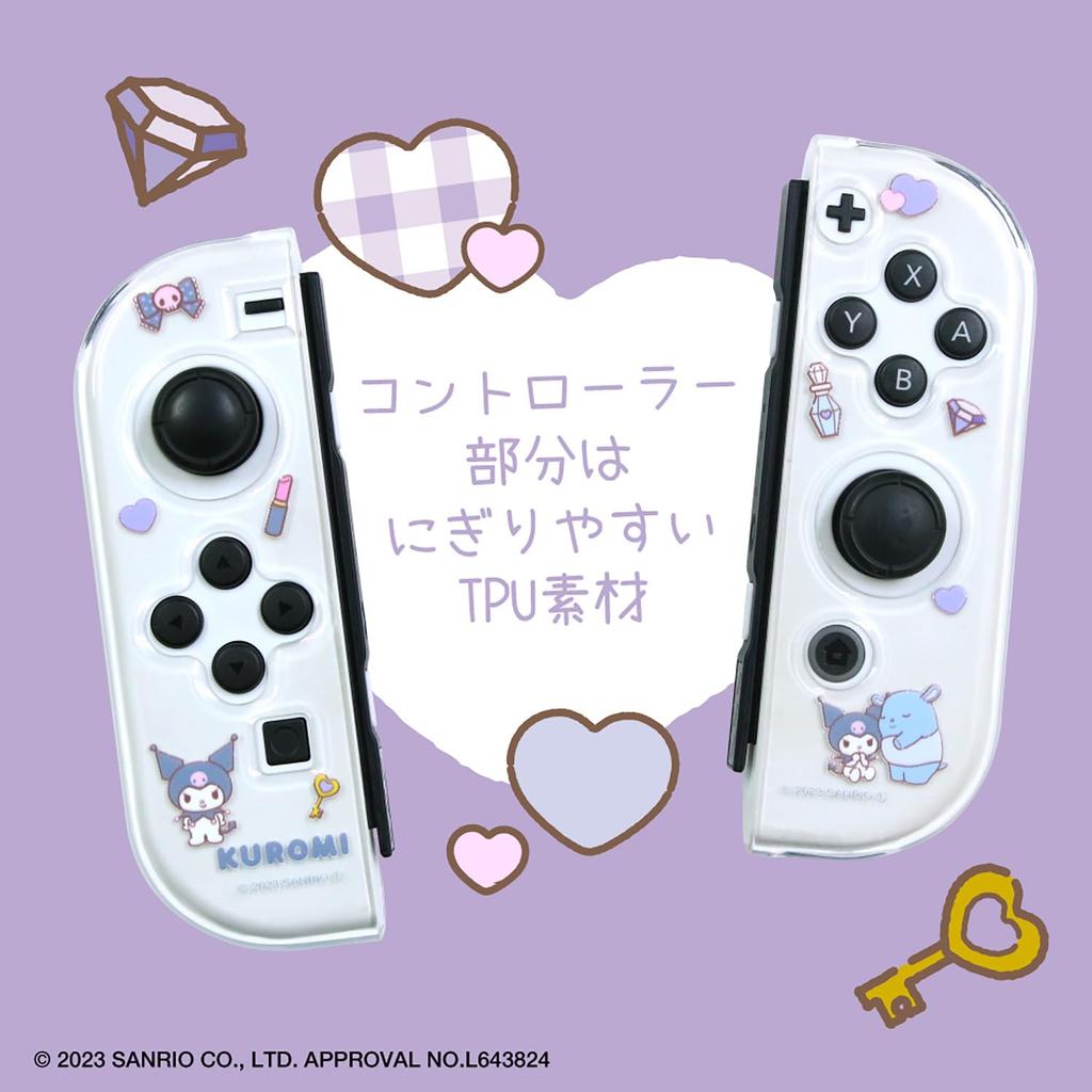 Allone Separate Clear Case for Gaming Sanrio Characters Kuromi x x 10cm Protects from Scratches and Dirt Compatible with Switch OLED Screen Charges