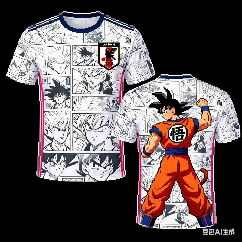 New Adult Men s Dragon Ball Goku Football Jersey T-Shirt Mans Anime T-Shirt Special Football Jersey L