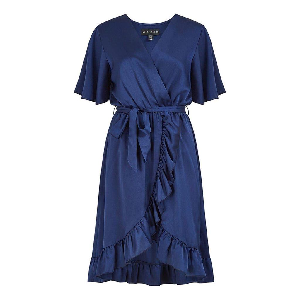 Mela London Womens/Ladies V Neck Flutter Wrap Dress