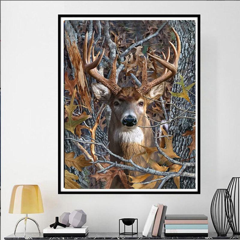 5D DIY Diamond Painting Animal Elk Cross Stitch Rhinestone Mosaic DIY Embroidery