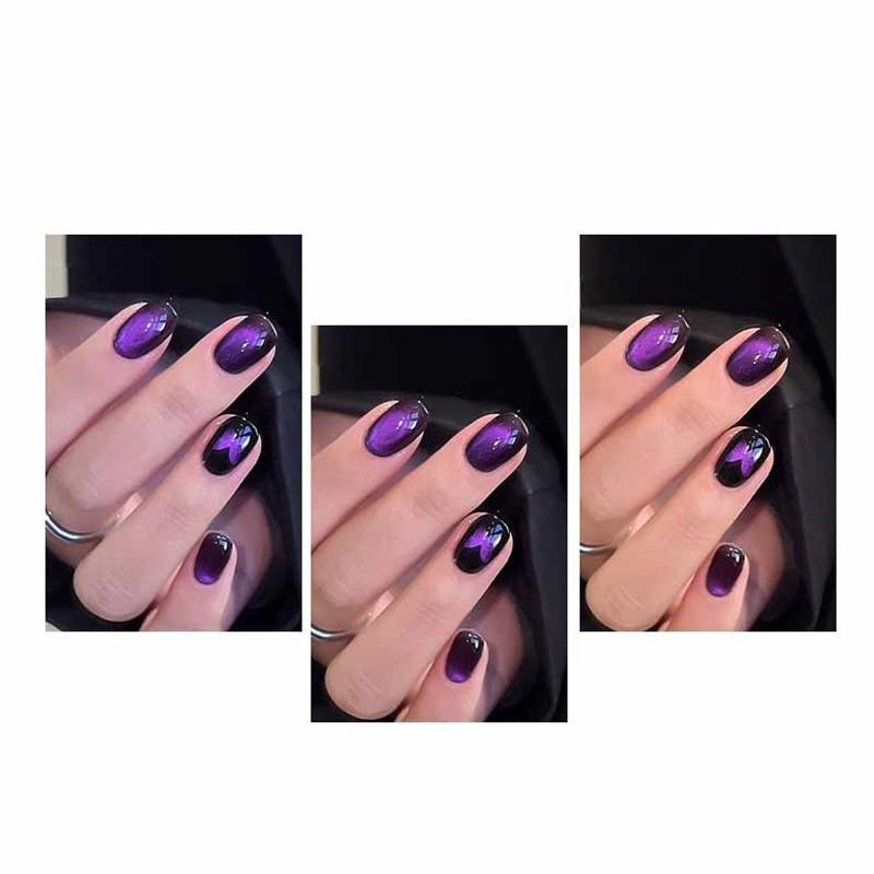 5ml Purple Ice Translucent Cat Eye Nail Gel for Spring Summer DIY Nail Art Tools Soak Off UV LED Gel Long Lasting Manicure Kit