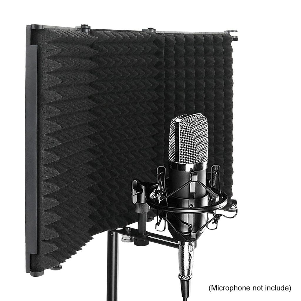 Microphone Isolation Shield Professional Absorbing Foam Panel Filter Vocal Foldable Recording Microphone Sound Shield
