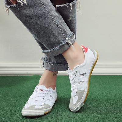 Weiße Trainingsschuhe Volleyballschuhe Sportwettkampf Weiche Sohle Atmungsaktive Canvas-Schuhe Übungsschuhe Kampfsportschuhe