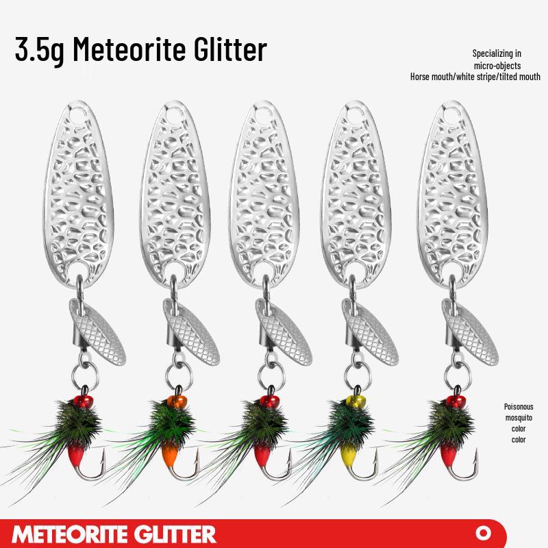 Meteorite Stone Micro Lure: Spinning Sunflower Seed Sequin Hook for Fly Fishing, Rigged for Mandarin Fish with White Stripes