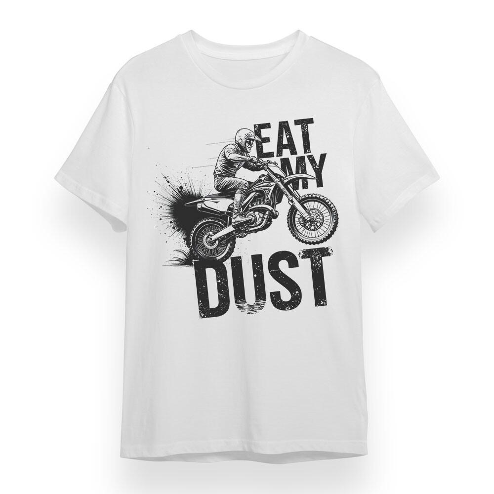 

Men s Oversize T-shirt With Motocross Rider Graphic Unisex White 100% Cotton Tee S