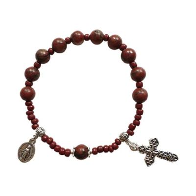 Taufrosenkranz Glasperle für Armband mit Kreuz für Babyparty/Hochzeit/Geschenk