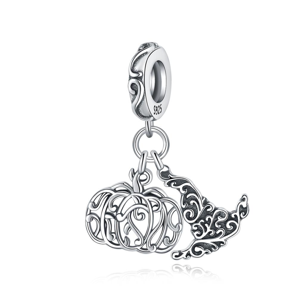 Real Copper Witch Pumpkin Halloween Charms Beads Fit Original Bracelets Fine Diy Jewelry Halloween Party Gifts