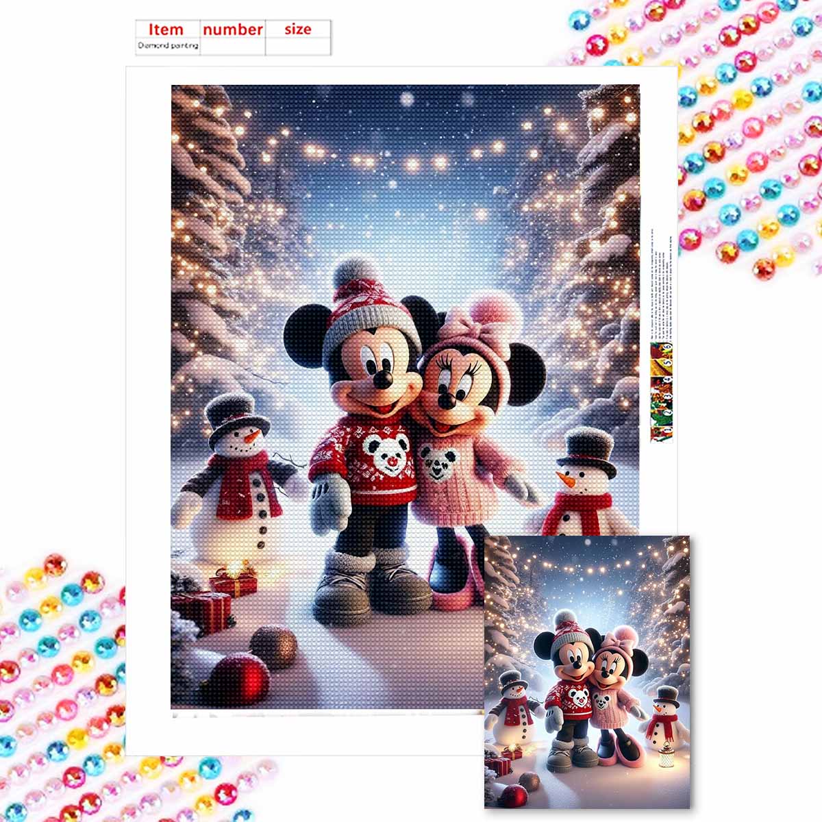

Алмазная живопись своими руками Минни Микки Набор для вышивания крестом Мозаичное искусство Алмазная живопись Полный круг Алмаз Украшение для дома Round 20x30cm