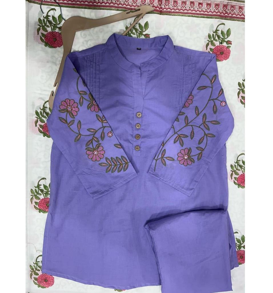 Women Designer Cotton Co-Ord Set Party Wear Designer Bollywood Top Tunic Kurti Pant Set Dress