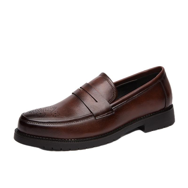 Autumn New Men's Business Dress Leather Shoes Retro British Casual Shoes Leather Shoes