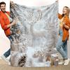 Couverture en Flanelle Renne Flocon de Neige, Couverture Douce Tricotée en Polyester pour Canapé Lit, Cadeau Décoration d'Intérieur d'Hiver Cosy, Toutes Saisons