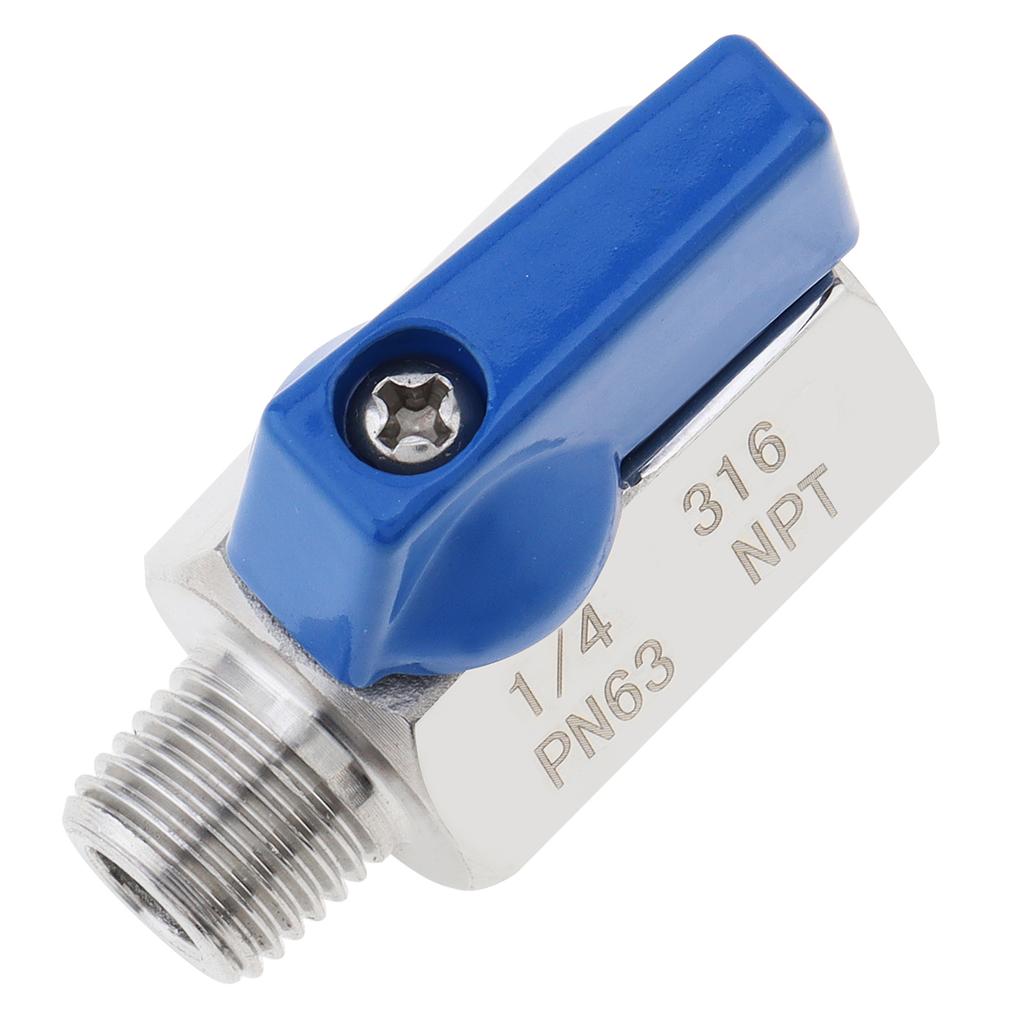 1/4inch NPT Female Male Thread 316 Stainless Steel Mini Ball Valve for Water / Motorcycle Tank, Heavy Duty Ball Valve Shut-off Valve
