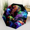 Jellyfish, Neon Colors Theme 8 Bone Hand Automatic Folding Fashion Umbrella, Compact and Portable Design, A Perfect Gift for Birthday, Chris